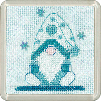 Frosted Gonk Coaster By Kristen Roche (Aida) - Heritage Crafts Kits