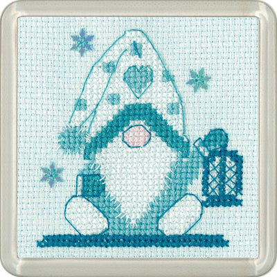 Frosted Gonk Lantern Coaster By Kristen Roche (Aida) - Heritage Crafts Kits