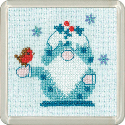 Frosted Christmas Pudding Coaster By Kristen Roche (Aida) - Heritage Crafts Kits