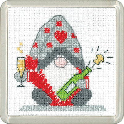 Christmas Fizz: Gonk Coaster By Kristen Roche (Aida) - Heritage Crafts Kits