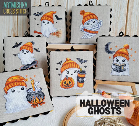 Halloween Ghosts Ornaments - Artmishka Cross Stitch