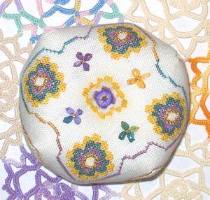 Pansy Biscornu - DD Designs