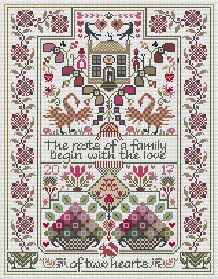 The Love Of Two Hearts - Long Dog Samplers