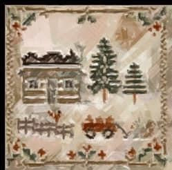 Log Cabin Squirrel #1: Log Cabin Christmas - Little House Needleworks