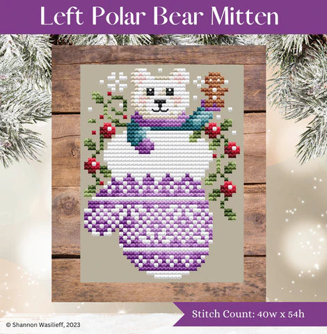 Left Polar Bear Mitten - Shannon Christine Designs