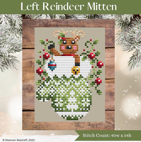 Left Reindeer Mitten - Shannon Christine Designs
