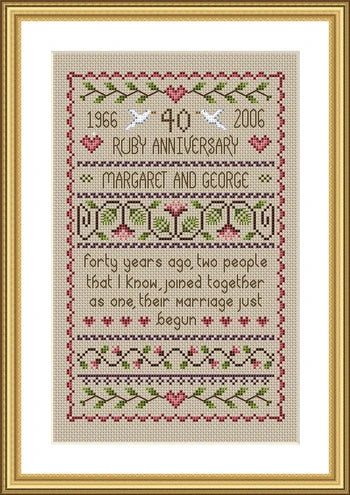Ruby Anniversary Sampler - Little Dove Designs