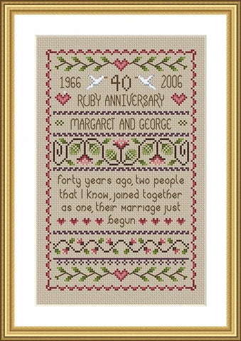 Ruby Anniversary Sampler - Little Dove Designs