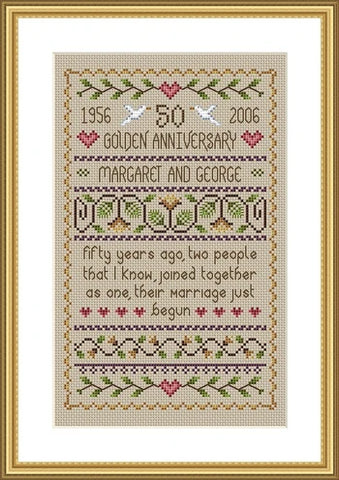 Golden Anniversary Sampler - Little Dove Designs