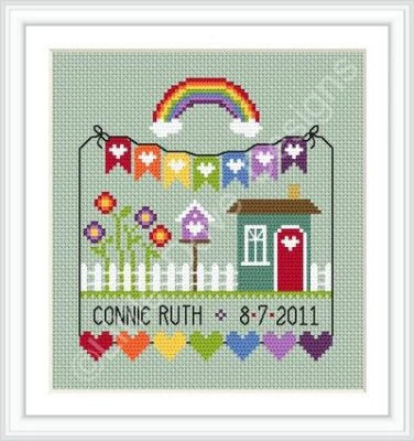 Rainbow Birth Sampler - Little Dove Designs