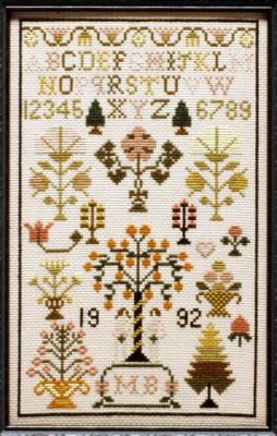 Adam And Eve Sampler - Moira Blackburn Samplers