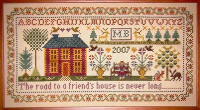 Friend's House Sampler - Moira Blackburn Samplers