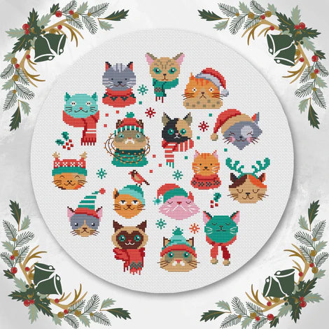 Meow-ry Christmas - Artmishka Cross Stitch