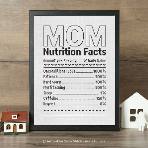 Mom. Nutrition Facts - Artmishka Cross Stitch