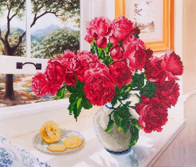 Roses By Window - Diamond Dotz
