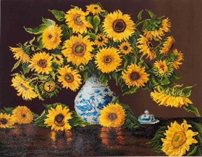 Sunflowers In China Vase - Diamond Dotz