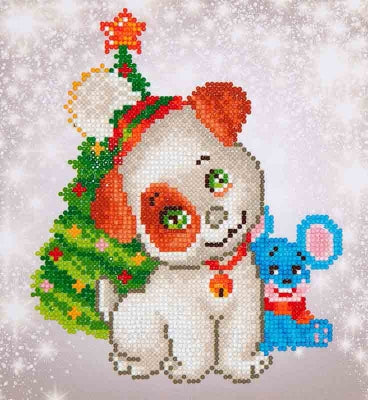 Christmas Pup & Mouse - Diamond Dotz