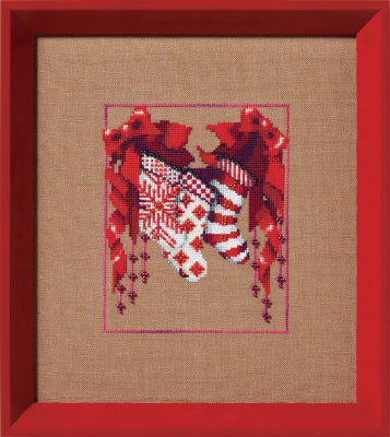 Stocking Trio : Christmas Fair Isle Red Collection - Nora Corbett