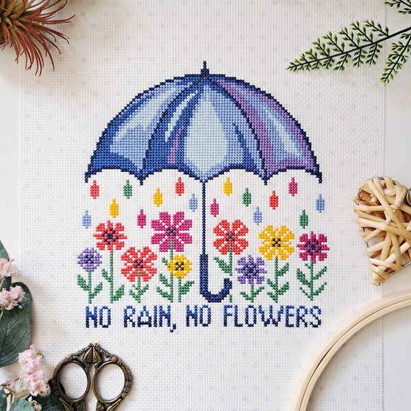 No Rain, No Flowers - Artmishka Cross Stitch