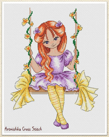 On The Swing - Artmishka Cross Stitch