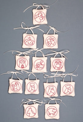 Redwork Nativity Ornaments - The Posy Collection