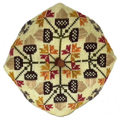 Acorn Biscornu - Praiseworthy Stitches