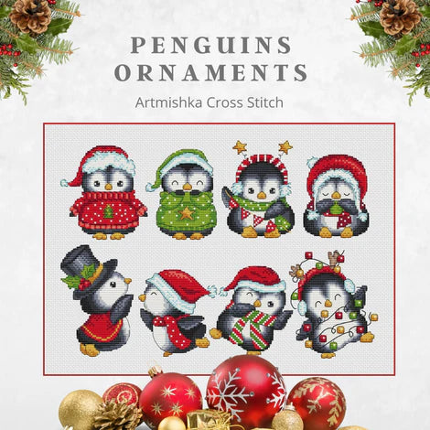 Penguin Ornaments - Artmishka Cross Stitch