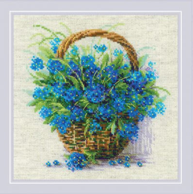 Forget Me Nots In A Basket - Riolis