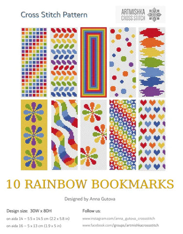 Rainbow Bookmarks - Artmishka Cross Stitch