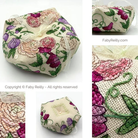 Ranunculus Biscornu - Faby Reilly Designs