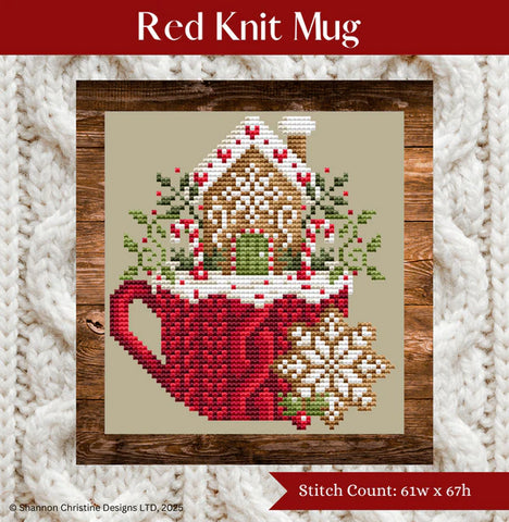 Red Knit Mug - Shannon Christine Designs