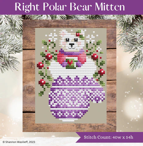 Right Polar Bear Mitten - Shannon Christine Designs