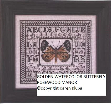 Golden Watercolor Butterfly - Rosewood Manor