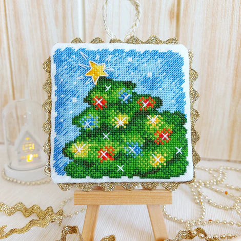 Starry Night Christmas Ornament - Artmishka Cross Stitch