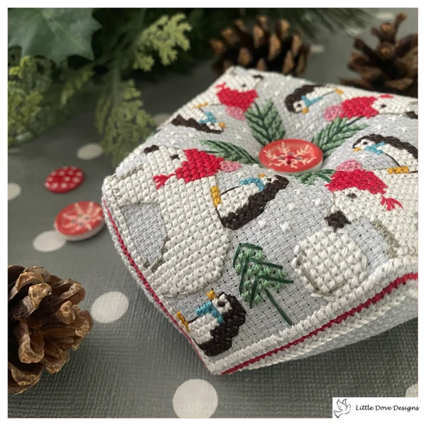 Snowball Fun Biscornu - Little Dove Designs