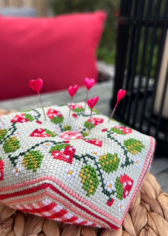 Strawberry Fayre Biscornu - Little Dove Designs