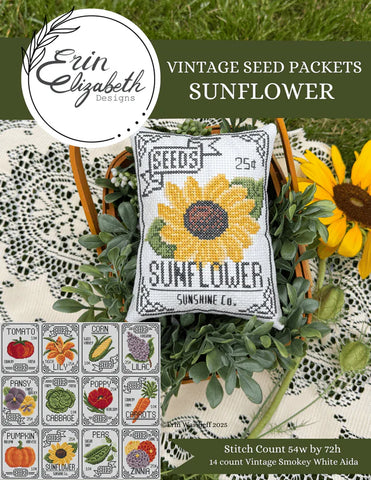 Vintage Seed Packets: Sunflower - Erin Elizabeth Designs