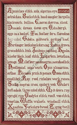 Needleworker's Abecedarius: Monochrome Sampler - Tempting Tangles