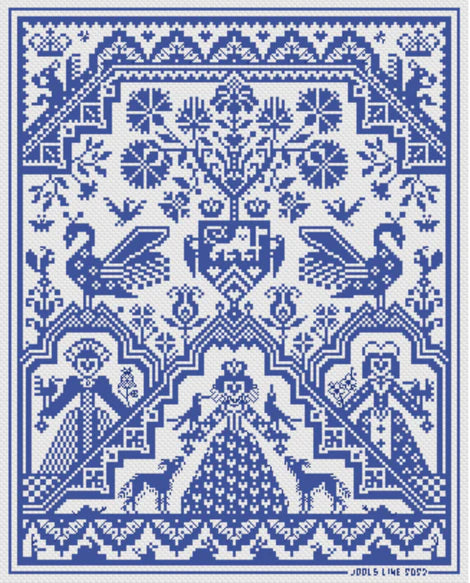 The Queen Of Hearts - Long Dog Samplers