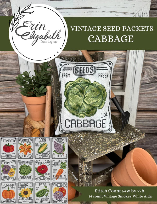 Vintage Seed Packets: Cabbage - Erin Elizabeth Designs