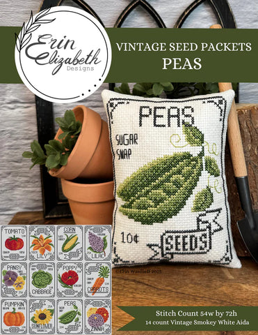 Vintage Seed Packets: Peas - Erin Elizabeth Designs