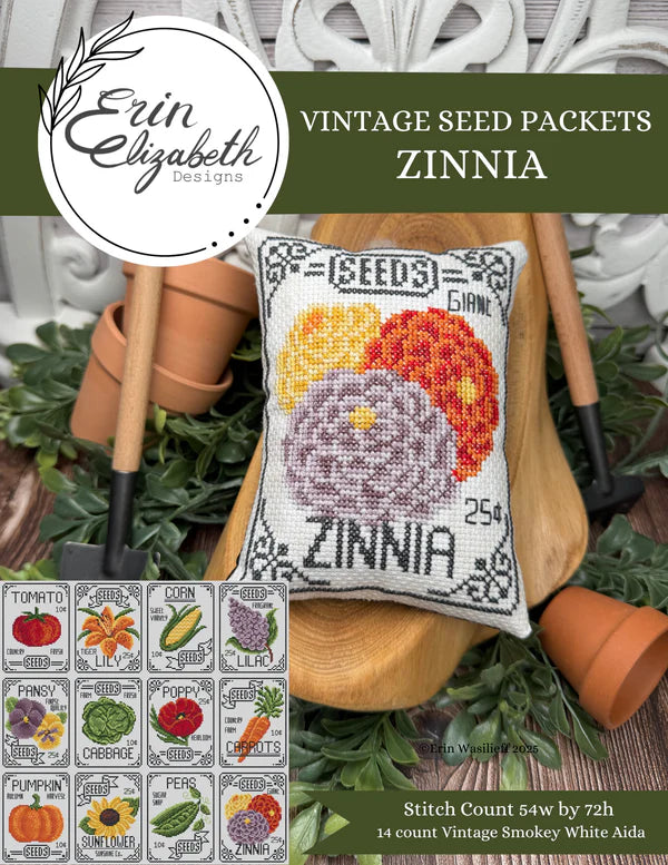 Vintage Seed Packets: Zinnia - Erin Elizabeth Designs