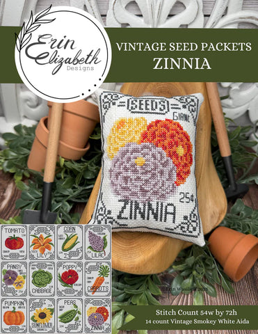 Vintage Seed Packets: Zinnia - Erin Elizabeth Designs