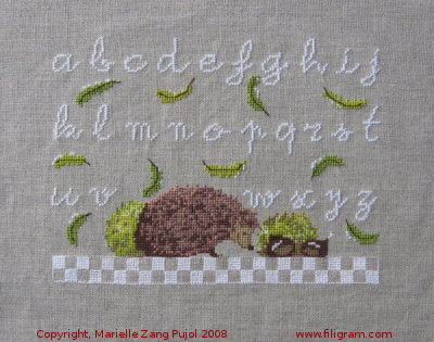 Lower Case ABC Tiny Hedgehog - Filigram