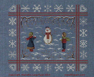 Snowman & Snowflakes - Filigram