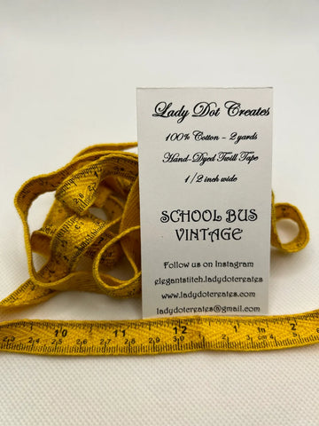 School Bus Vintage Twill Tape - Lady Dot Creates