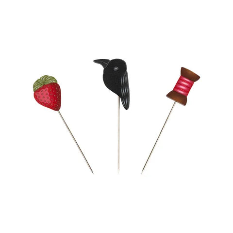 Strawberry And Thread Pins - Puntini Puntini