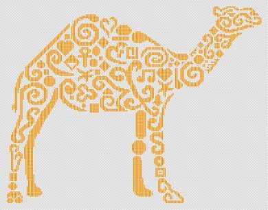 Tribal Camel - White Willow Stitching