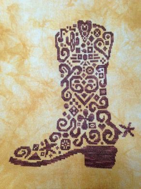 Tribal Cowboy Boot - White Willow Stitching