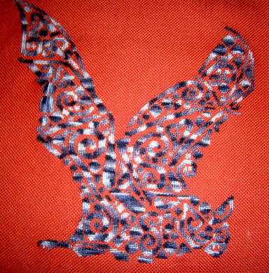 Tribal Bat - White Willow Stitching